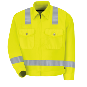 Custom 360° Hi-Visibility Work Jacket with Chest Flap Pockets — garment development reference