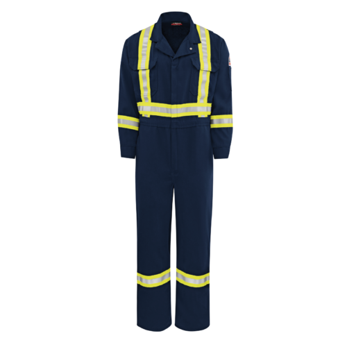 Custom Action-Back Reflective Work Coverall — garment development reference
