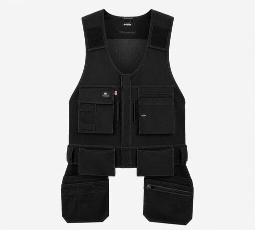 Custom Adjustable Mesh-Back Tool Carrying Work Vest — garment development reference