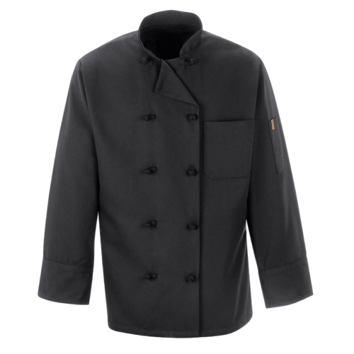 Custom Black Double-Breasted Ten-Knot Chef Coat — garment development reference