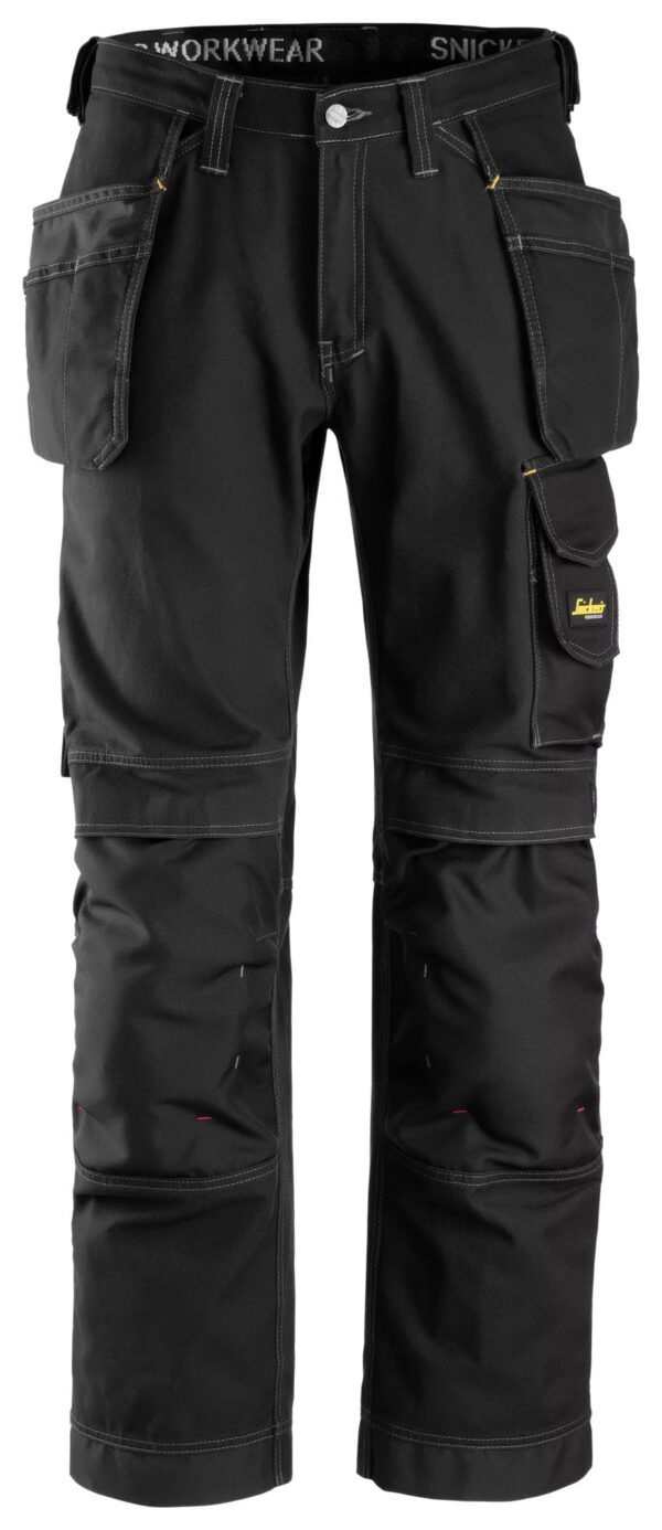 Custom Black Holster Pocket Work Trousers with Reinforced Knee Panels Custom Black Holster Pocket Work Trousers with Reinforced Knee Panels - main product view