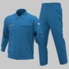 Custom Blue Zip-Front Work Jacket and Trousers Set - additional product view