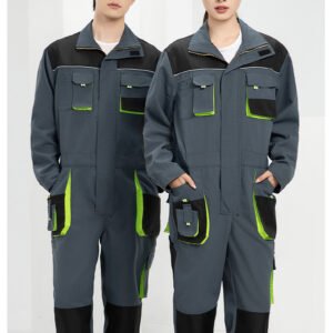 Custom Brushed-Feel Multi-Pocket Reinforced Work Coverall — reference garment view 4
