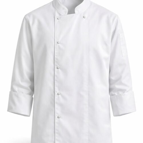 Custom Classic Long-Sleeve Chef Jacket with Folded Cuffs Custom Classic Long-Sleeve Chef Jacket with Folded Cuffs - complete garment view