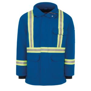 Custom Cold-Store Insulated Work Parka with Visibility Trim Options — garment development reference