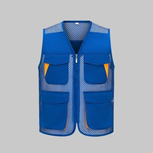 Custom Color-Block Mesh Team Work Vest Custom Color-Block Mesh Team Work Vest — reference garment view 2