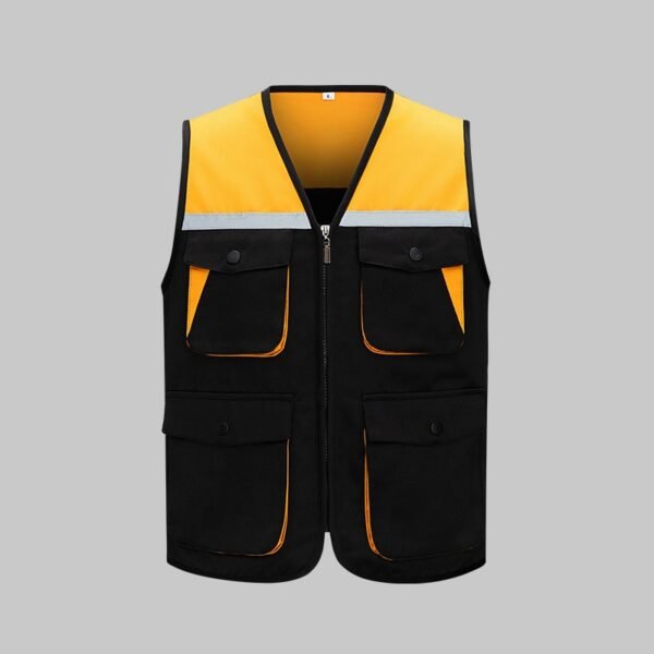 Custom Color-Block Reflective Multi-Pocket Work Vest - additional same-model product view