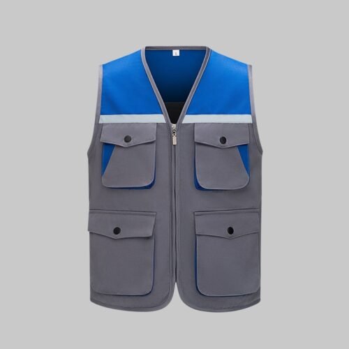 Custom Color-Block Reflective Multi-Pocket Work Vest Custom Color-Block Reflective Multi-Pocket Work Vest - additional same-model product view