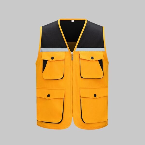 Custom Color-Block Reflective Multi-Pocket Work Vest - additional same-model product view