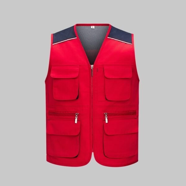 Custom Colorblock Mesh Utility Work Vest Custom Colorblock Mesh Utility Work Vest — reference garment view 5