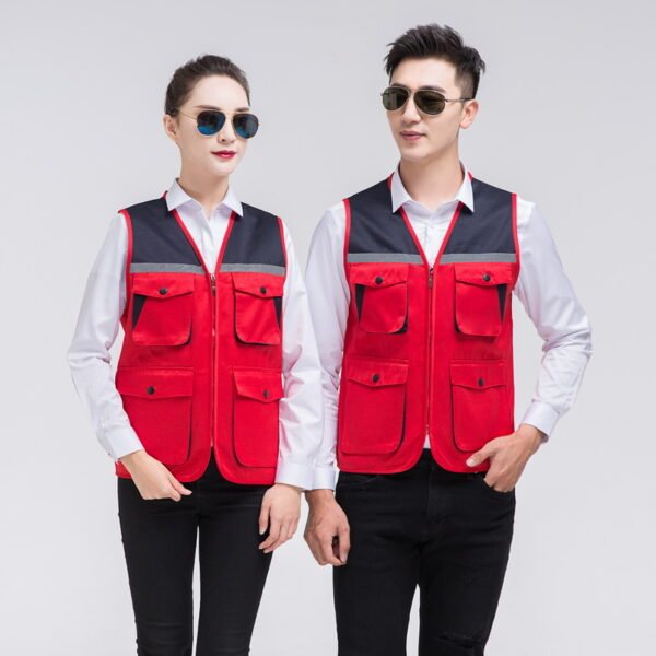 Custom Colour-Block Reflective Utility Work Vest Custom Colour-Block Reflective Utility Work Vest — reference garment view 7