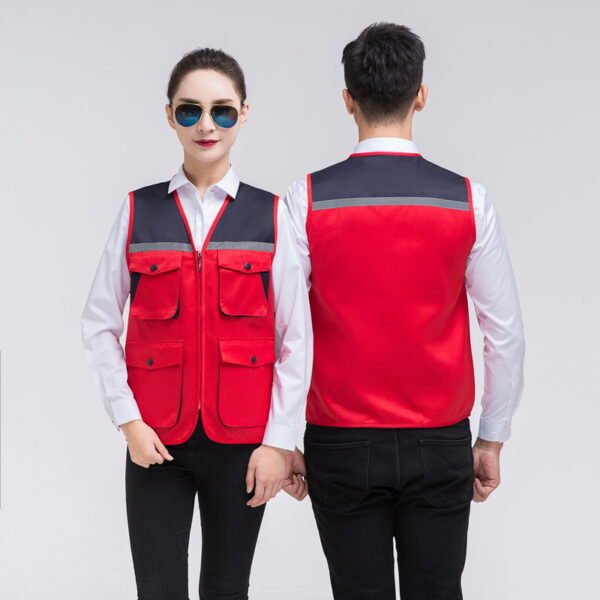 Custom Colour-Block Reflective Utility Work Vest Custom Colour-Block Reflective Utility Work Vest — reference garment view 8