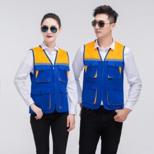 Custom Colour-Block Reflective Utility Work Vest — garment development reference
