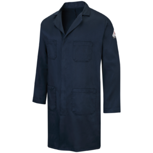Custom Concealed-Snap Laboratory Coat with Configurable Utility Pockets — garment development reference