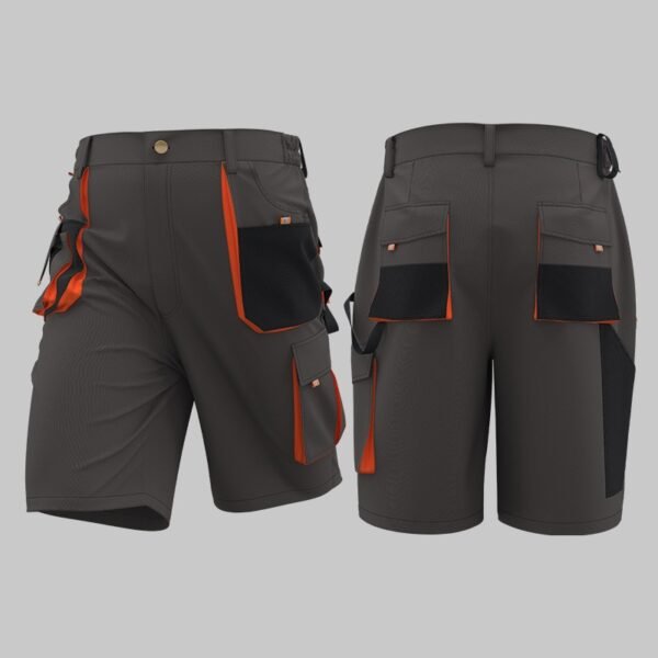 Custom Contrast-Panel Multi-Pocket Summer Work Shorts Custom Contrast-Panel Multi-Pocket Summer Work Shorts - additional same-model product view