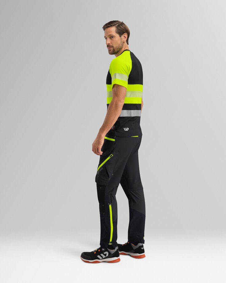 Custom Contrast-Panel Reflective Work Crew T-Shirt - additional product view