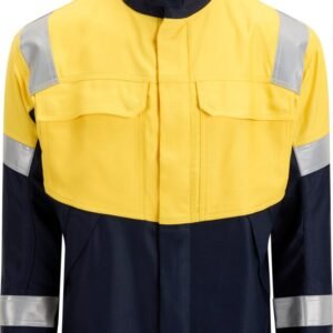 Custom Contrast-Yoke Work Jacket with Concealed Front Closure — garment development reference