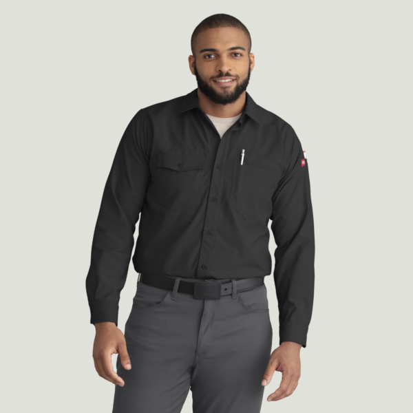 Custom Cooling Stretch Long-Sleeve Utility Work Shirt Long Sleeve Work Shirt — Men's Cooling Long Sleeve Work Shirt garment reference