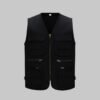 Custom Cotton-Forward V-Neck Work Vest with Metal-Look Zipper Custom Cotton-Forward V-Neck Work Vest with Metal-Look Zipper — reference garment view 3