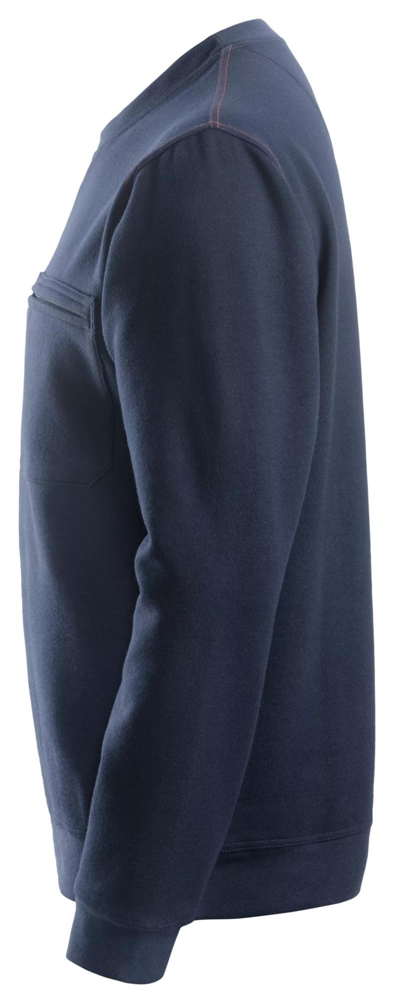 Custom Crew-Neck Workwear Sweatshirt with Optional Zipped Chest Pocket — reference garment view 3