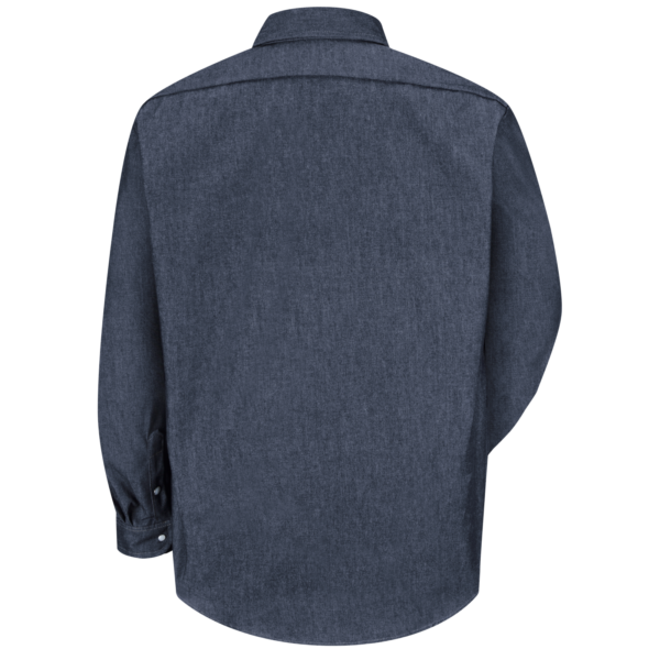 Custom Dark Denim Long-Sleeve Flap Pocket Work Shirt Custom Dark Denim Long-Sleeve Flap Pocket Work Shirt - additional product view