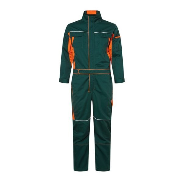Custom Dark Green Industrial Twill Work Coverall with Chest Pockets Custom Dark Green Industrial Twill Work Coverall with Chest Pockets — garment development reference