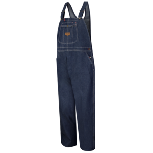 Custom Denim Utility Bib Overalls with Reinforced Back and Tool Storage — garment development reference