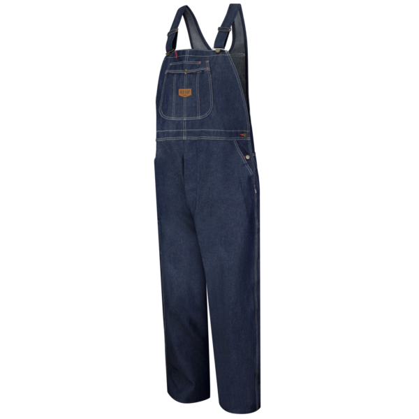 Custom Denim Utility Bib Overalls with Reinforced Back and Tool Storage Custom Denim Utility Bib Overalls with Reinforced Back and Tool Storage — garment development reference