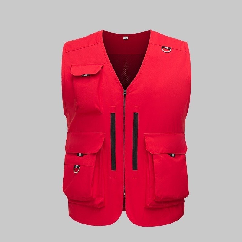 Custom Dual-Zip Multi-Pocket Outdoor Work Vest — reference garment view 2