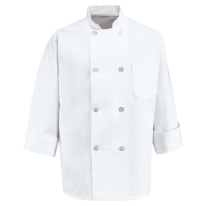 Custom Eight-Button Reversible Front Chef Coat — garment development reference