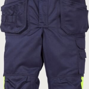 Custom Flame-Resistant Craftsman Bib-and-Brace with Knee-Pad Pocket Options — garment development reference
