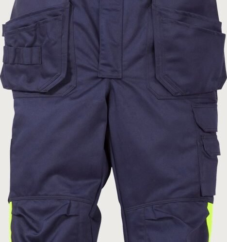 Custom Flame-Resistant Craftsman Bib-and-Brace with Knee-Pad Pocket Options Custom Flame-Resistant Craftsman Bib-and-Brace with Knee-Pad Pocket Options — garment development reference