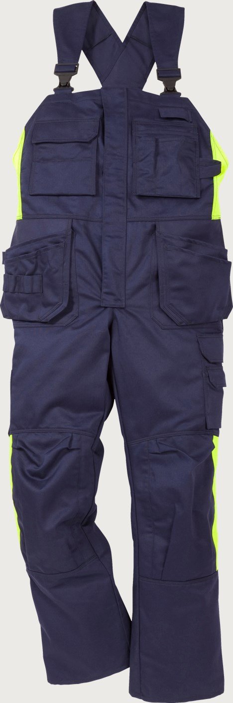 Custom Flame-Resistant Craftsman Bib-and-Brace with Knee-Pad Pocket Options Custom Flame-Resistant Craftsman Bib-and-Brace with Knee-Pad Pocket Options — garment development reference