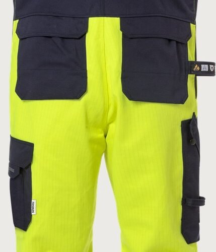 Custom Flame-Resistant High-Visibility Bib-and-Brace Overalls — garment development reference