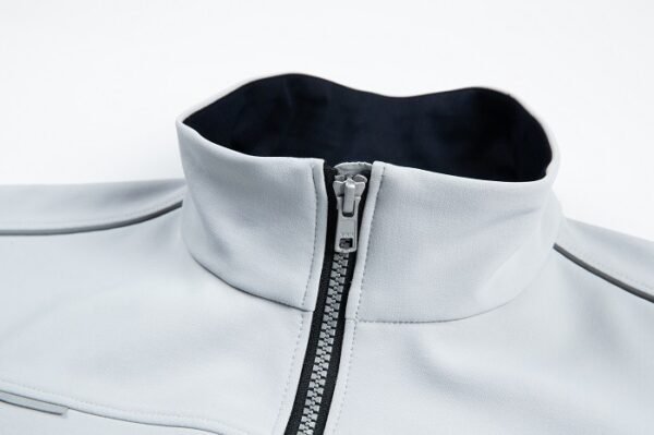 Custom Fleece-Backed Soft-Shell Work Jacket with Stand Collar Custom Fleece-Backed Soft-Shell Work Jacket with Stand Collar — reference garment view 3