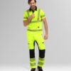 Custom Fluorescent Yellow Segmented Reflective Work Polo Custom Fluorescent Yellow Segmented Reflective Work Polo - additional product view