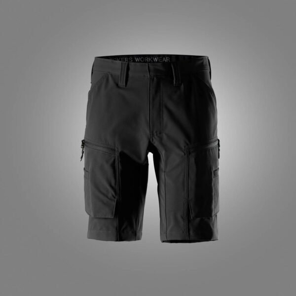Custom Four-Way Stretch Service Work Shorts with Integrated Utility Pockets Custom Four-Way Stretch Service Work Shorts with Integrated Utility Pockets — garment development reference