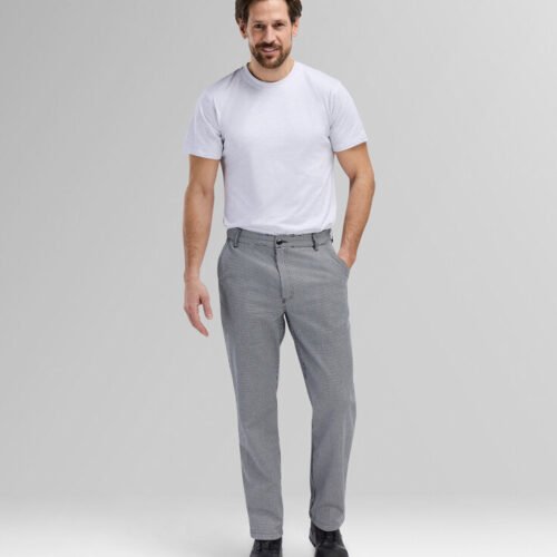 Custom Full-Back Elastic Unisex Chef Trousers — garment development reference