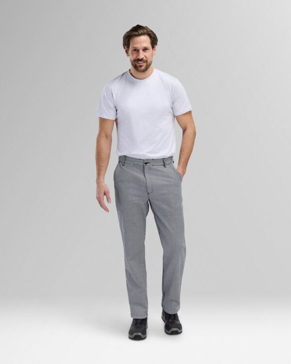 Custom Full-Back Elastic Unisex Chef Trousers — garment development reference