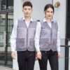 Custom Full-Mesh Reflective Zip Work Vest with Layered Flap Pockets Custom Full-Mesh Reflective Zip Work Vest with Layered Flap Pockets - complete garment view