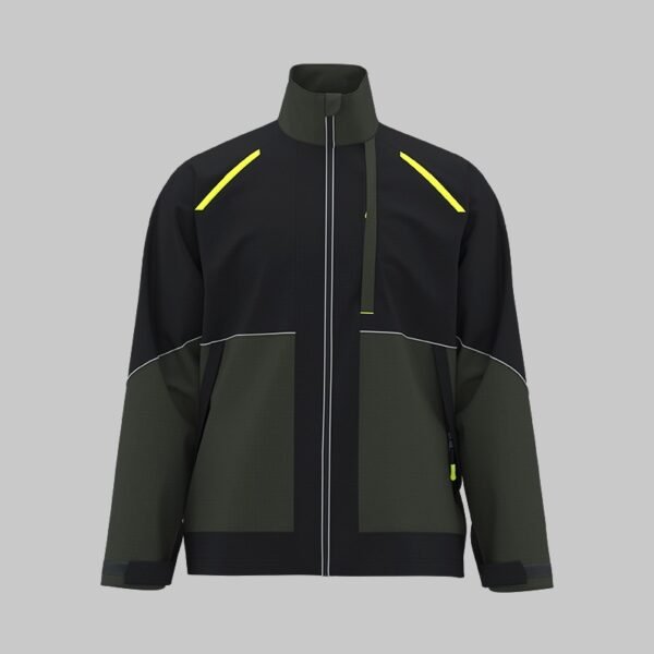 Custom Grid-Texture Crew Work Jacket with Branded Utility Pockets Custom Grid-Texture Crew Work Jacket with Branded Utility Pockets - additional same-model product view