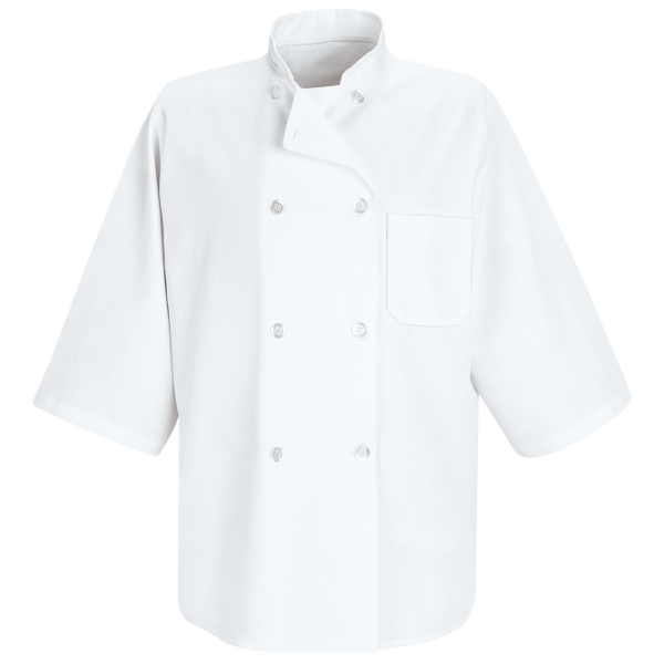 Custom Half-Sleeve Double-Breasted Chef Coat Custom Half-Sleeve Double-Breasted Chef Coat — garment development reference