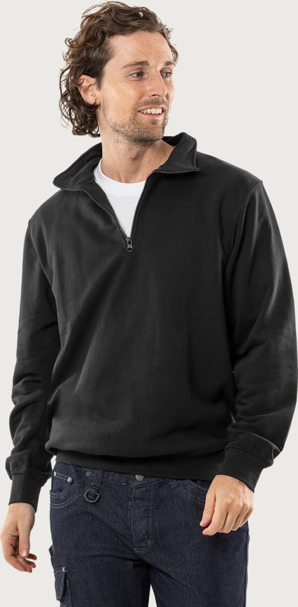 Custom Half-Zip Rib-Trim Work Sweatshirt - additional product view