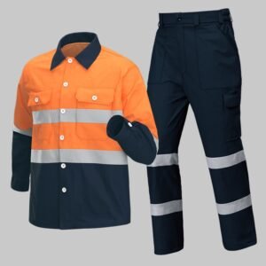 Custom Heavy-Duty Industrial Jacket and Trouser Workwear Set — garment development reference