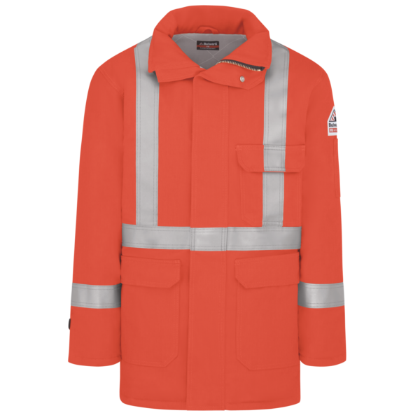 Custom Heavyweight Insulated Cold-Store Work Parka with Reflective Trim — garment development reference