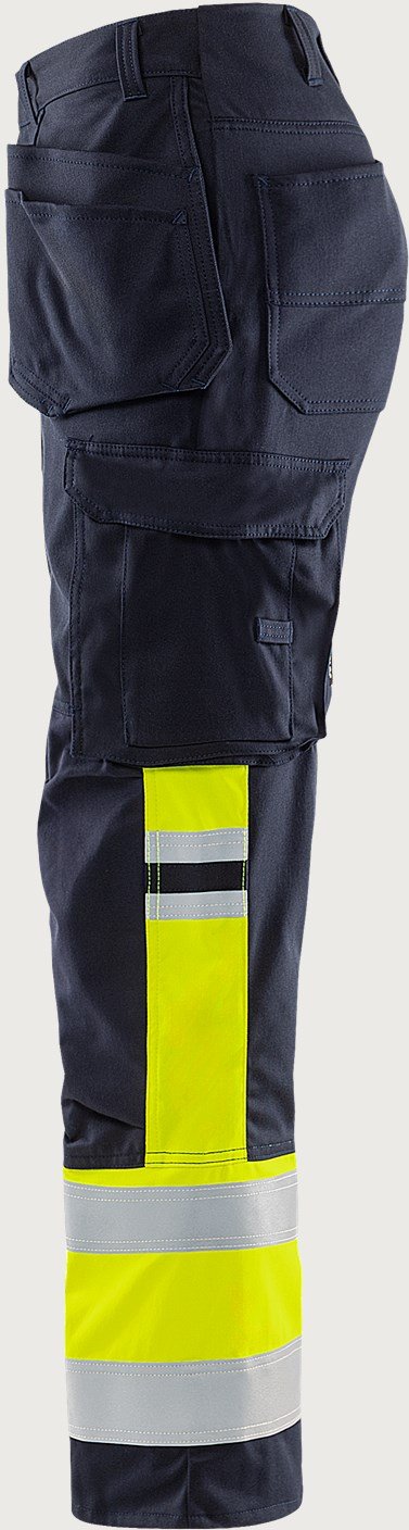 Custom Hi-Vis Stretch Craftsman Trousers with Right Rule Pocket Custom Hi-Vis Stretch Craftsman Trousers with Right Rule Pocket — reference garment view 5
