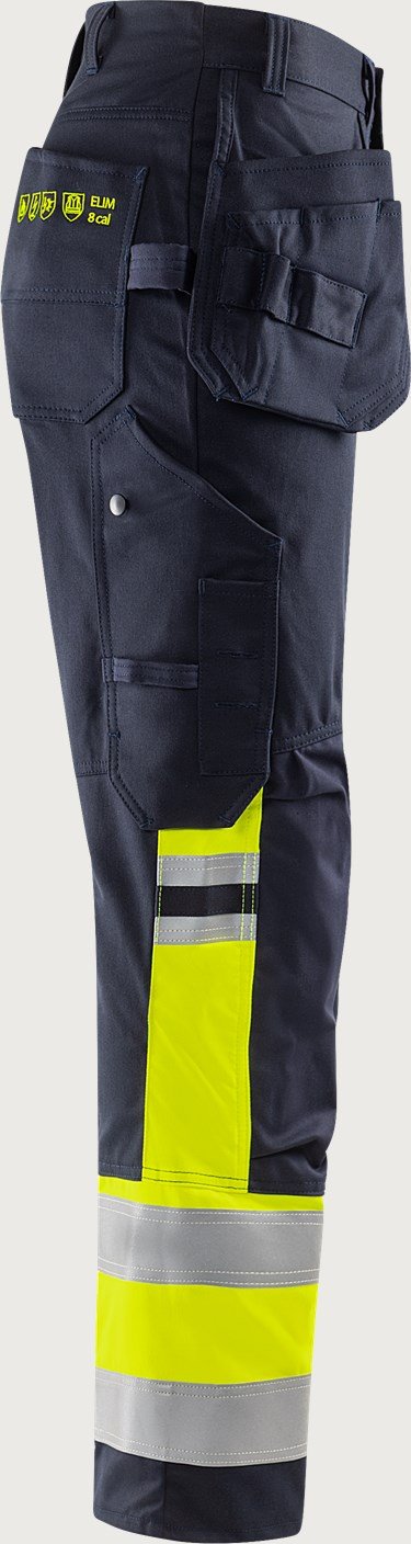 Custom Hi-Vis Stretch Craftsman Trousers with Right Rule Pocket Custom Hi-Vis Stretch Craftsman Trousers with Right Rule Pocket — reference garment view 6