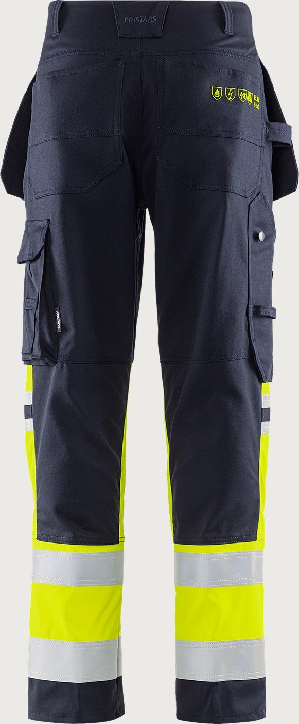 Custom Hi-Vis Stretch Craftsman Trousers with Right Rule Pocket Custom Hi-Vis Stretch Craftsman Trousers with Right Rule Pocket — reference garment view 4
