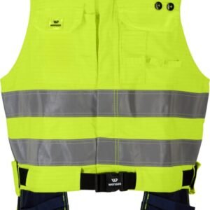 Custom Hi-Vis Utility Work Vest with Hanging Pockets — garment development reference