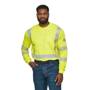 Custom Hi-Visibility FR Long Sleeve Knit Work Shirt — garment development reference